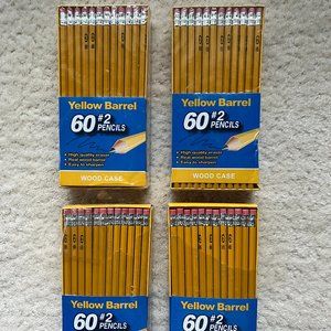 Yellow Barrel 60 #2 Pencils Wood Case (4 Boxes)